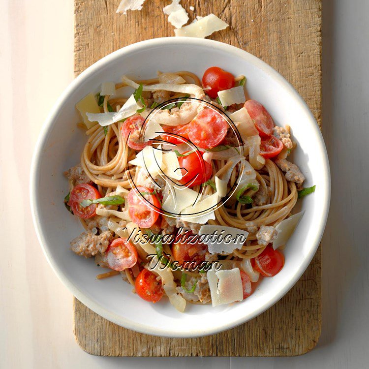 Sweet Onion & Sausage Spaghetti