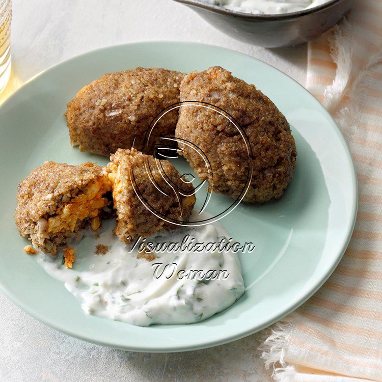 Feta-Stuffed Kibbeh with Harissa