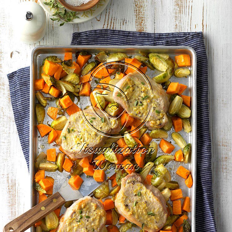 Lemon-Dijon Pork Sheet-Pan Supper