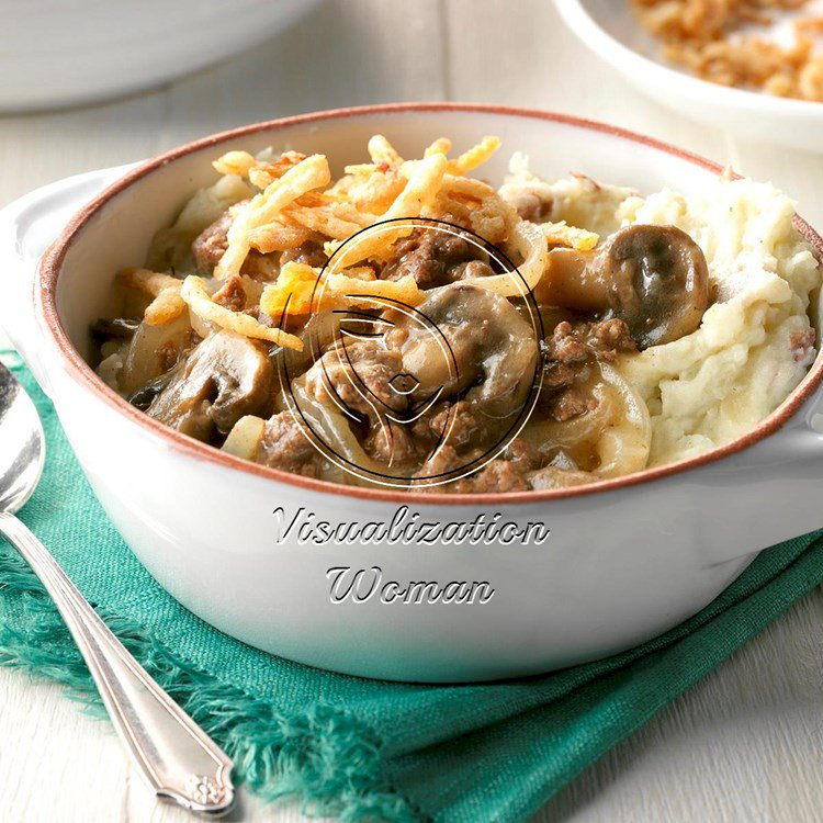 Beef and Mushrooms with Smashed Potatoes