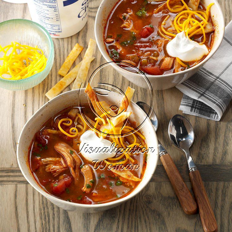 Slow-Cooked Chicken Enchilada Soup