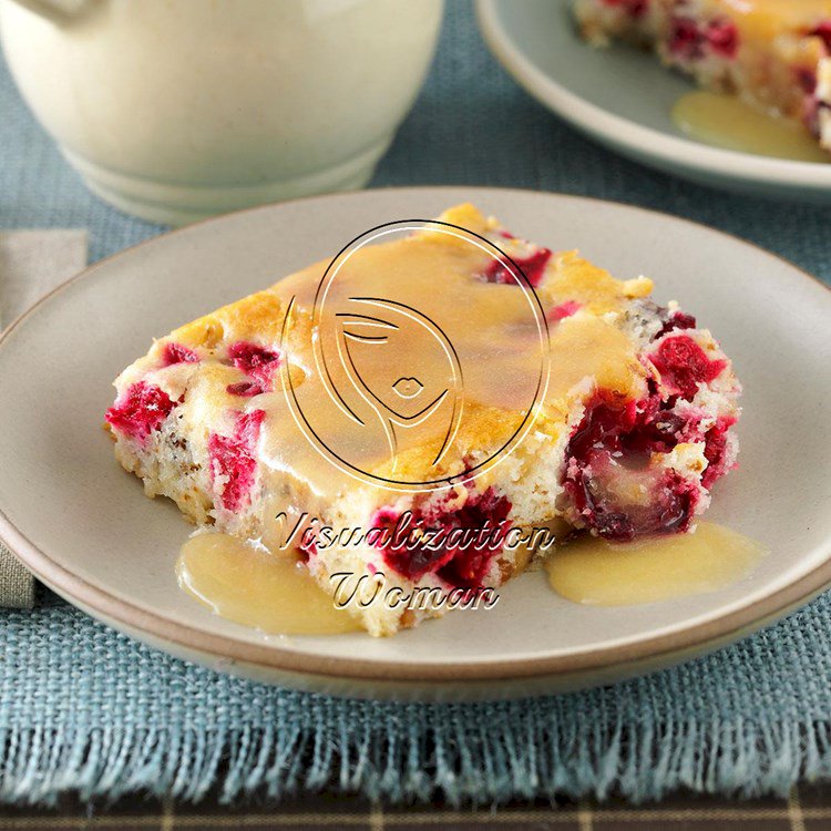 Cranberry-Walnut Cake with Butter Sauce