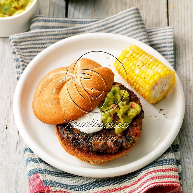 Air-Fryer Black Bean Veggie Burgers