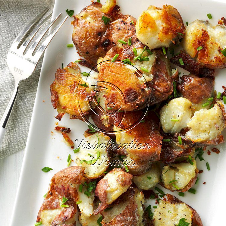 Crispy Smashed Herbed Potatoes