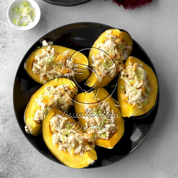 Apricot Crab Stuffed Acorn Squash