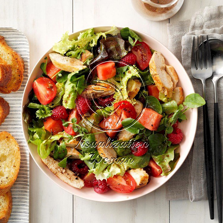 Tomato-Melon Chicken Salad