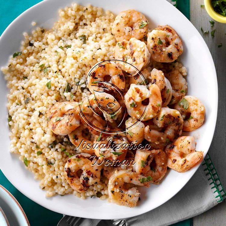 Lemon-Basil Grilled Shrimp & Couscous