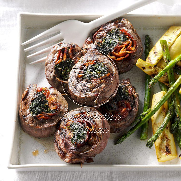 Spinach Steak Pinwheels