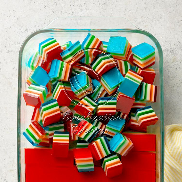 Rainbow Gelatin Cubes