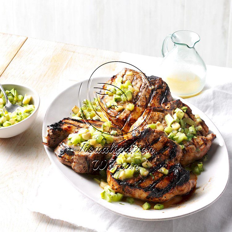 Pina Colada Pork Chops with Tropical Fruit Salsa