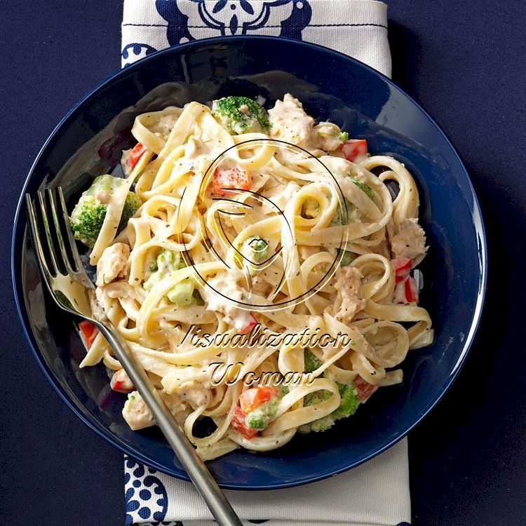 Salmon Fettuccine Alfredo