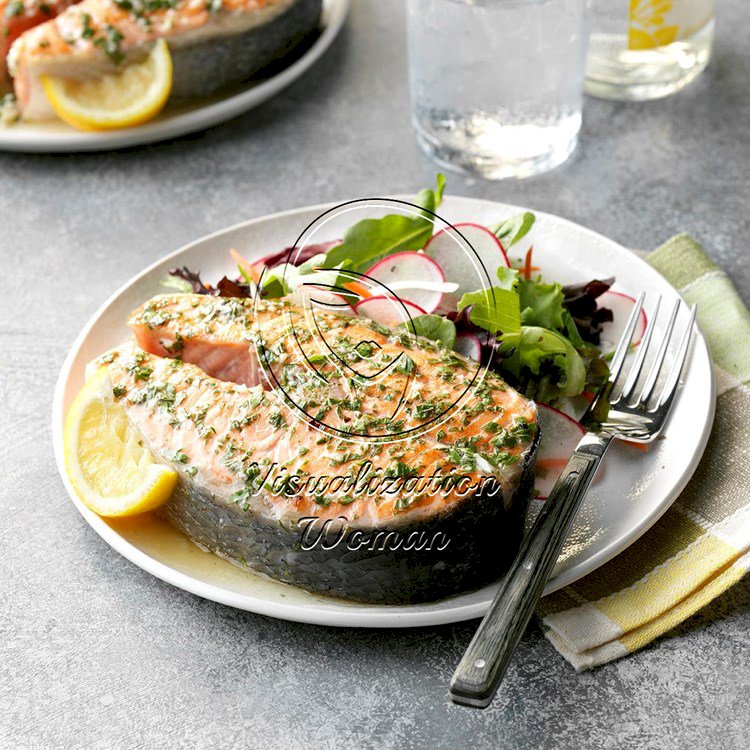 Lemon-Garlic Salmon Steaks