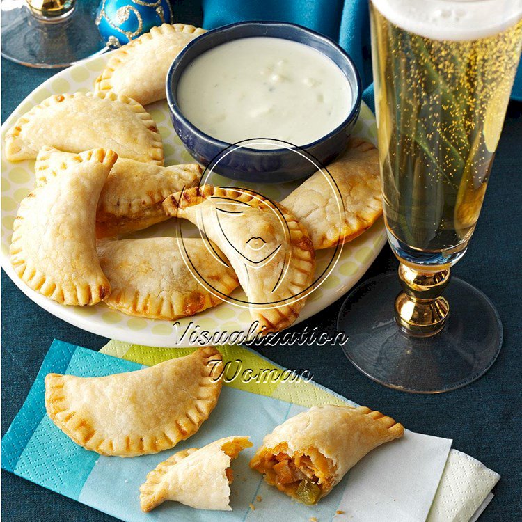 Buffalo Chicken Empanadas with Blue Cheese Sauce