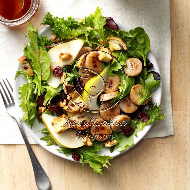 Apple Sausage Salad with Cinnamon Vinaigrette