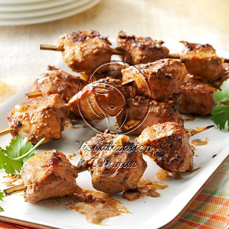 Spicy Peanut Chicken Kabobs