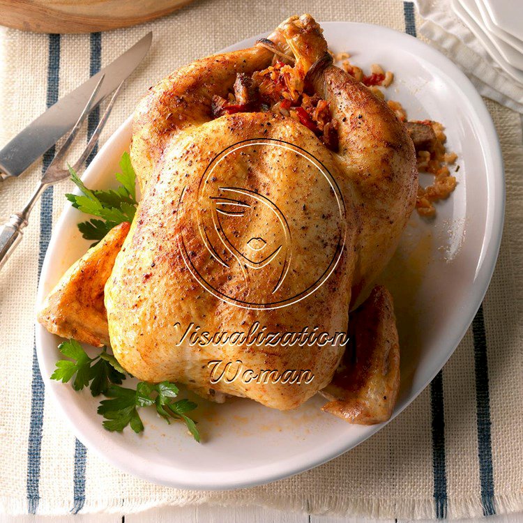 Roast Chicken with Creole Stuffing