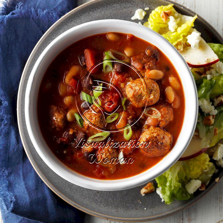 Italian Meatball ‘n’ Bean Soup