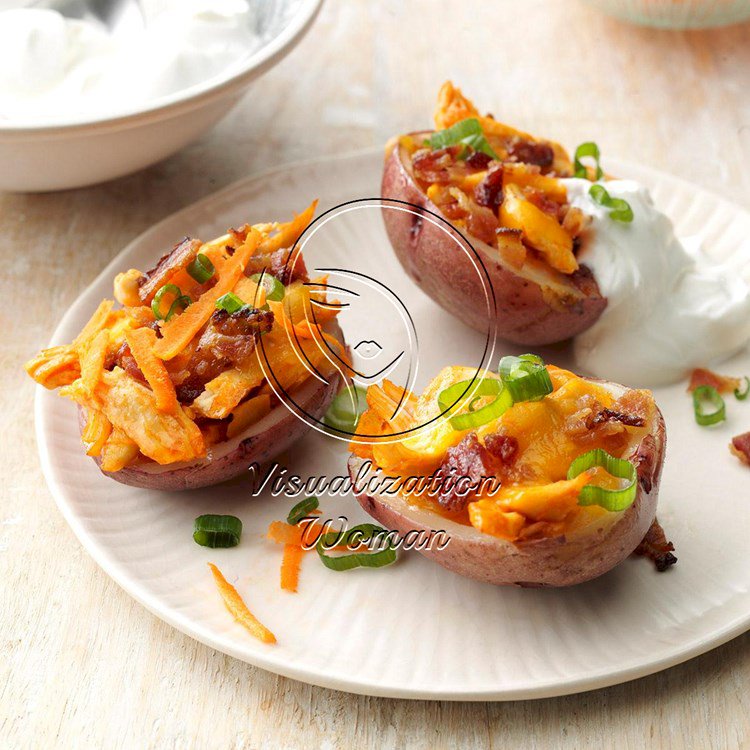 Buffalo Chicken Potato Skins