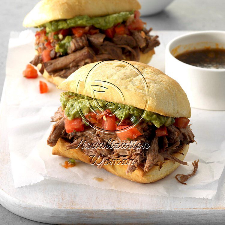 Machaca Beef Dip Sandwiches