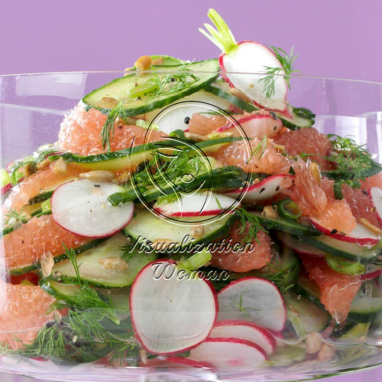 Radish, Cucumber and Grapefruit Salad