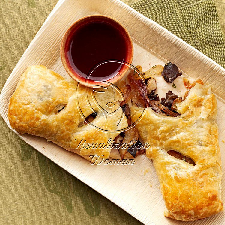 Turkey Puffs with Cranberry Cabernet Sauce