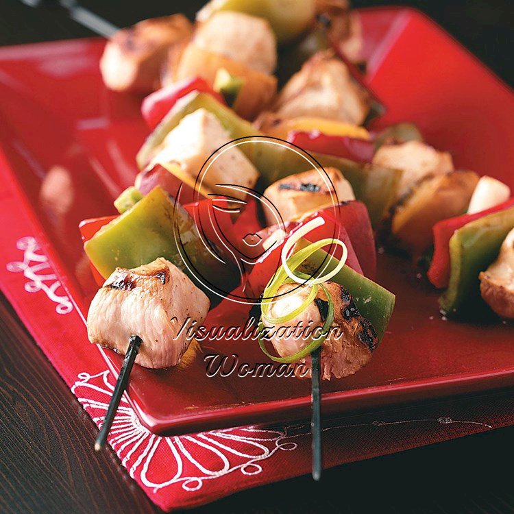 Chicken Kabobs with Peach Glaze