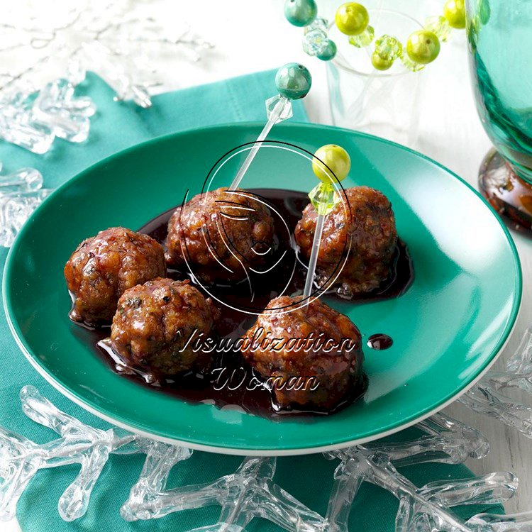 Pomegranate-Glazed Turkey Meatballs