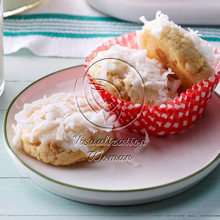 Snow-Topped White Chocolate Macadamia Cookies