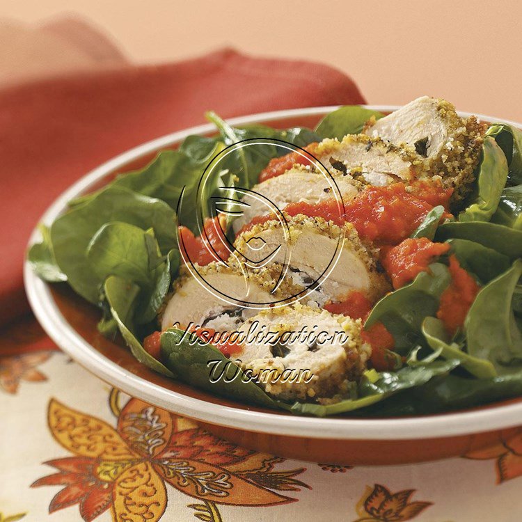 Pistachio-Crusted Chicken with Garden Spinach